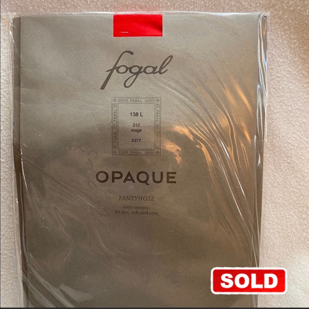 SOLD - Fogal Rouge Opaque Pantyhose / Tights